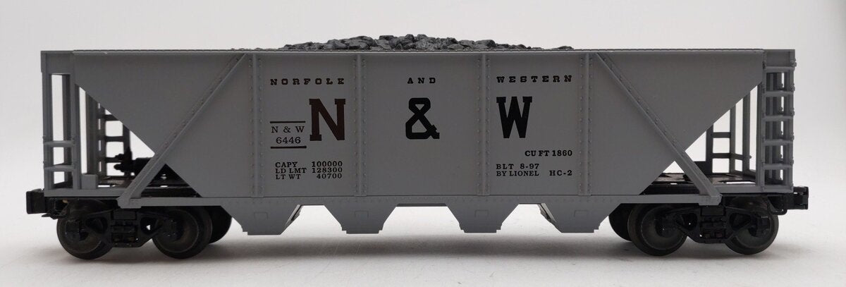 Lionel 6-19325 N&W 4-Bay Weathered Hopper w/ Coal Load #6446 LN/Box