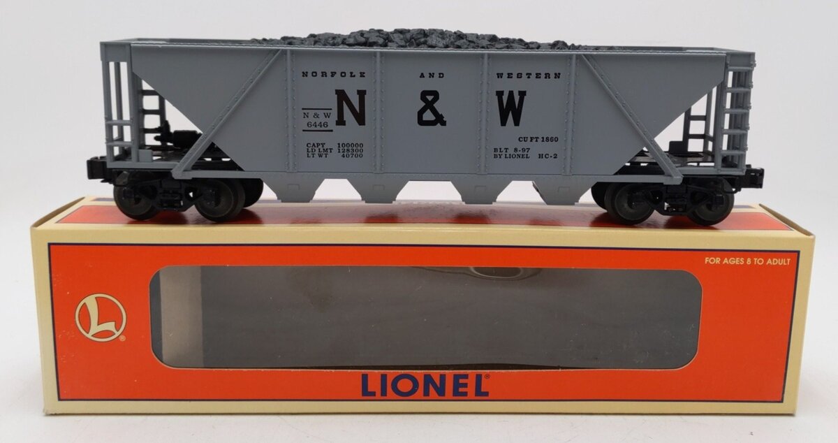 Lionel 6-19325 N&W 4-Bay Weathered Hopper w/ Coal Load #6446 LN/Box