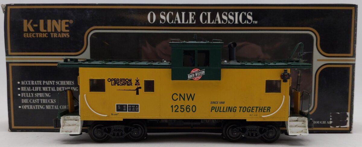K-Line K613-1311 O Gauge Chicago & North Western Extended Vision Caboose #12560 VG/Box