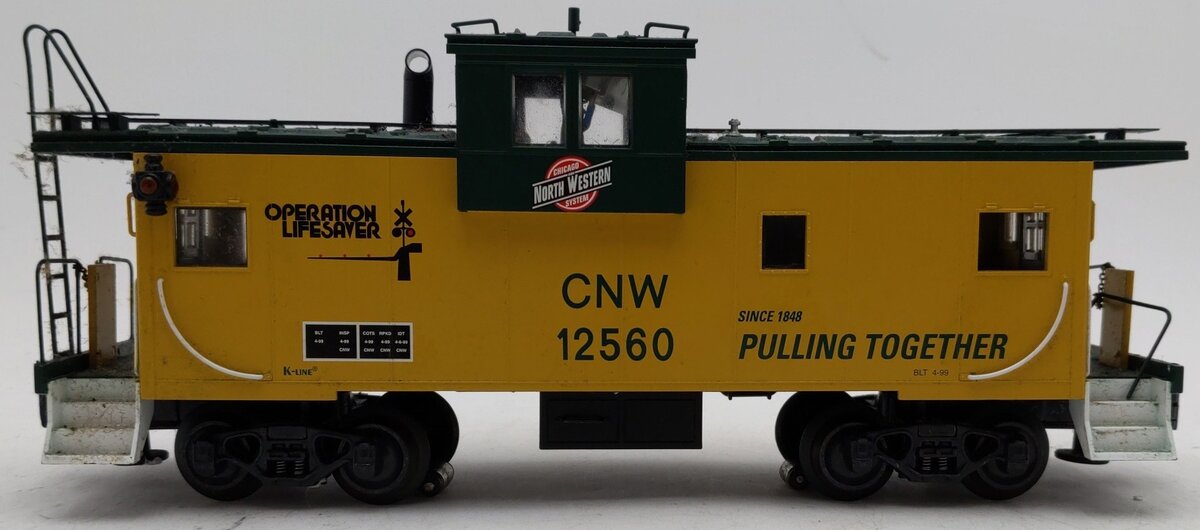 K-Line K613-1311 O Gauge Chicago & North Western Extended Vision Caboose #12560 VG/Box