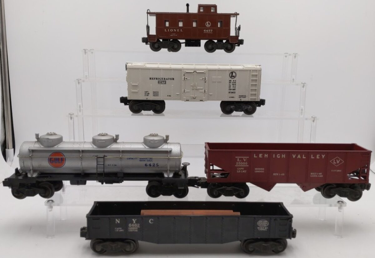 Lionel 6456, 6462, 6472, 6425 & 6457 O Gauge Vintage Postwar Freight Cars [5] VG
