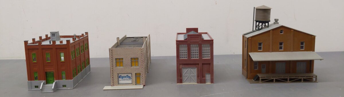 Assorted HO Scale Factory Buildings [4] EX
