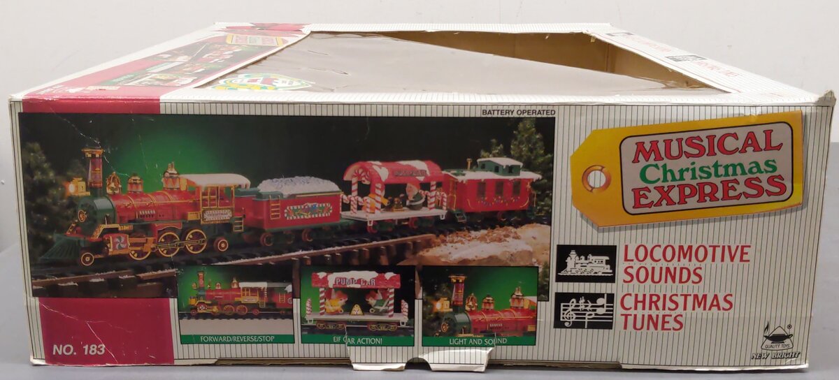 New Bright 183 Musical Christmas Express G Gauge Steam Train Set EX/Box