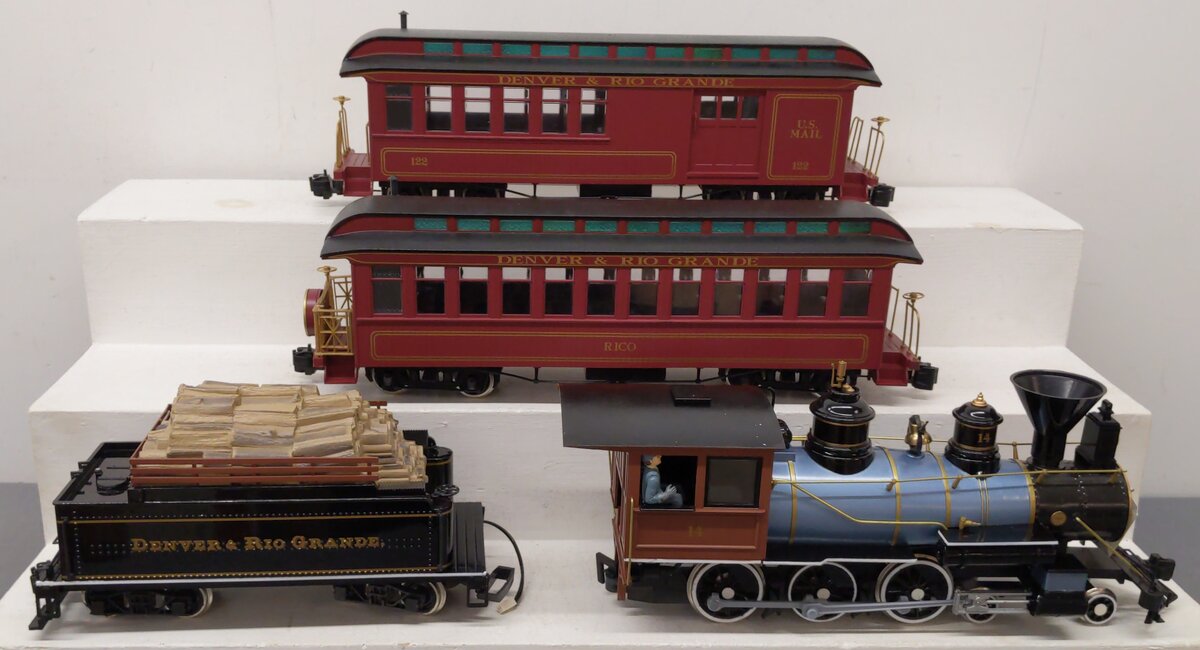 Bachmann 90022 G Scale Gold Rush 4-6-0 Steam Locomotive Train Set EX/Box