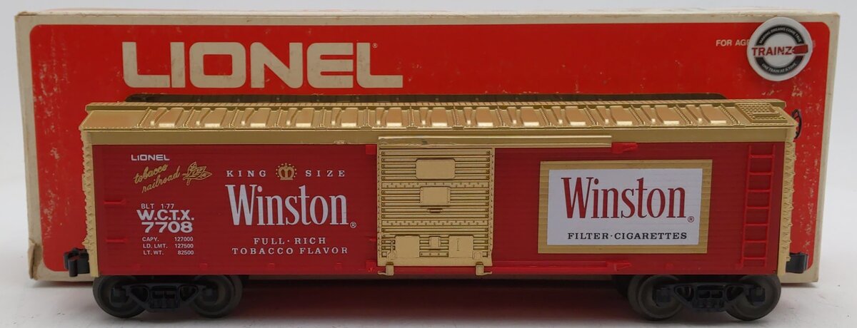 Lionel 6-7708 O Gauge Winston Billboard Reefer Car EX/Box