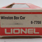 Lionel 6-7708 O Gauge Winston Billboard Reefer Car EX/Box