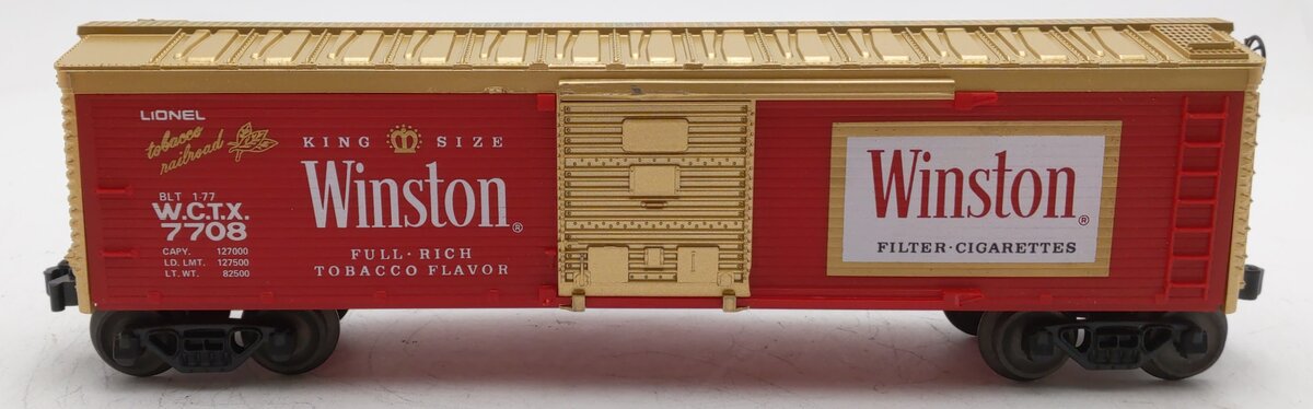 Lionel 6-7708 O Gauge Winston Billboard Reefer Car EX/Box