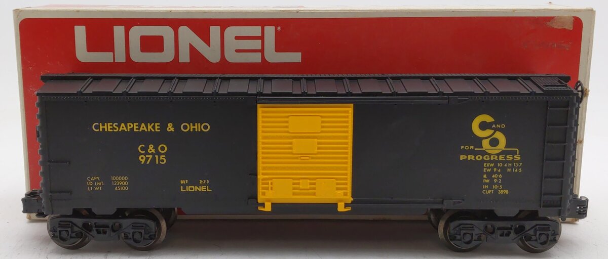 Lionel 6-9715 O Gauge Chesapeake & Ohio Boxcar EX/Box