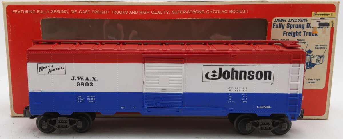 Lionel 6-9803 O Gauge Johnson Wax Box Car EX/Box