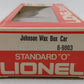Lionel 6-9803 O Gauge Johnson Wax Box Car EX/Box