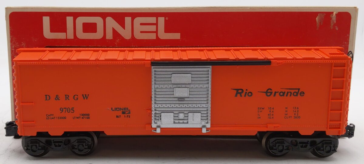 Lionel 6-9705 O Gauge Denver & Rio Grande Western Box Car EX/Box