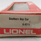 Lionel 6-9711 O Gauge Southern Boxcar #9711 EX/Box