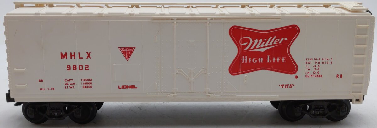 Lionel 6-9802 O Gauge Miller High Life Reefer Car #9802 EX/Box