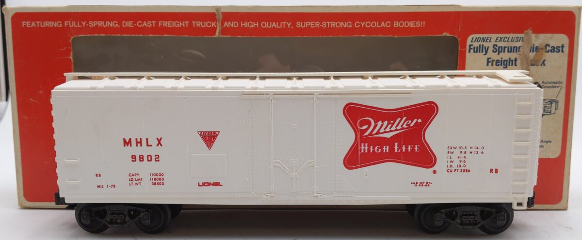 Lionel 6-9802 O Gauge Miller High Life Reefer Car #9802 EX/Box