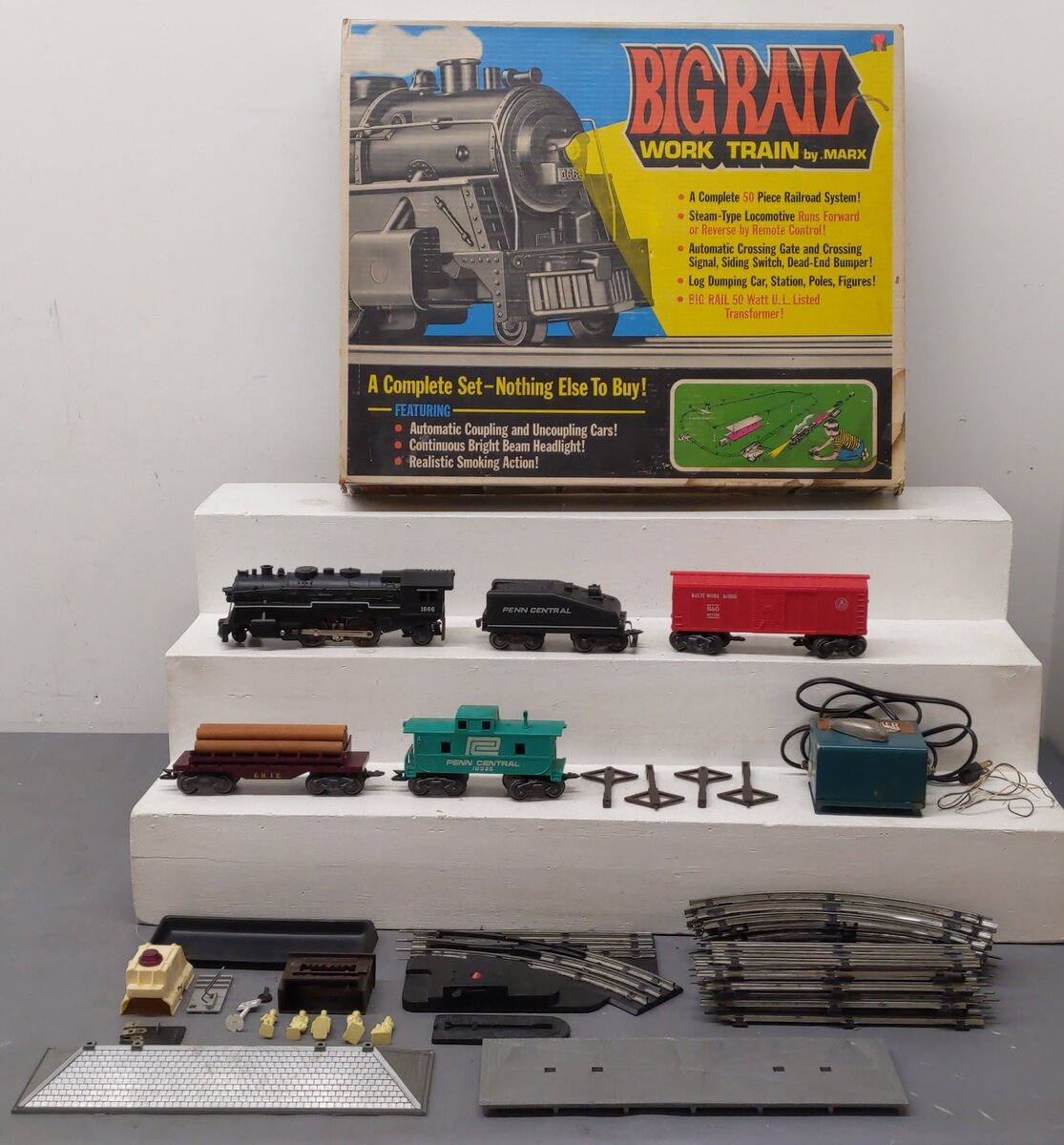 Marx 50350 Vintage O Big Rail Work Train Set/Box