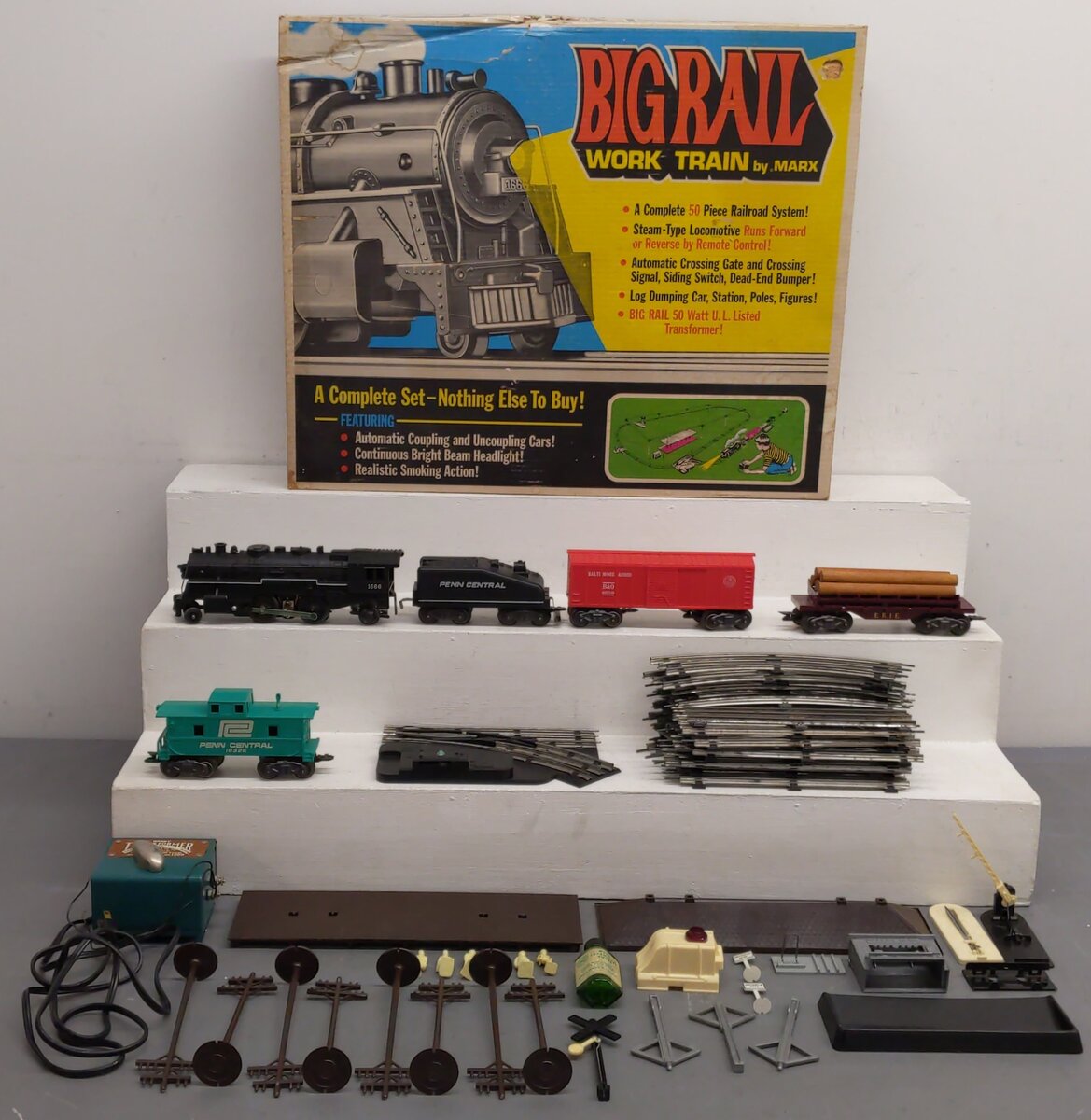Marx 50350 Vintage O Big Rail Work Train Set VG/Box