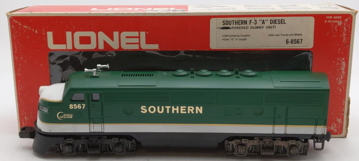 Lionel 6-8567 O Gauge Southern F3 A Powered Diesel Locomotive EX/Box