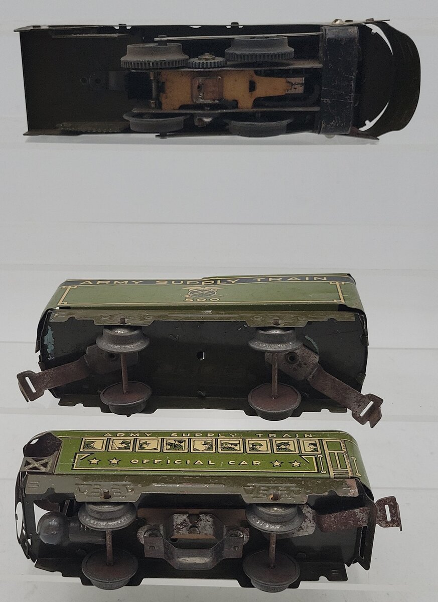 Marx 500 Vintage O Army Supply Train Steam Locomotive