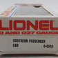 Lionel 6-9533 O Gauge Southern "Stonewall Jackson" Crescent Passenger Car #9533 EX/Box
