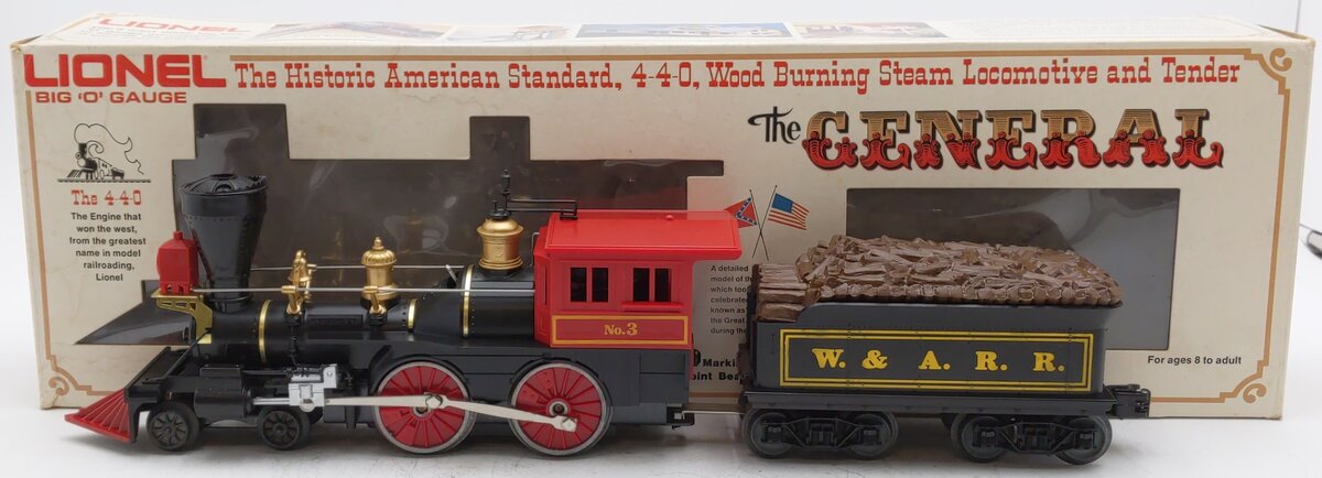 Lionel 6-8701 O Gauge W&ARR General 4-4-0 Steam Locomotive and Tender #3 EX/Box