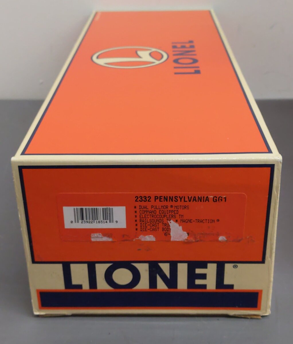 Lionel 6-18314 O Pennsylvania GG-1 Electric Locomotive #2332 w/Name Plate & Case EX/Box