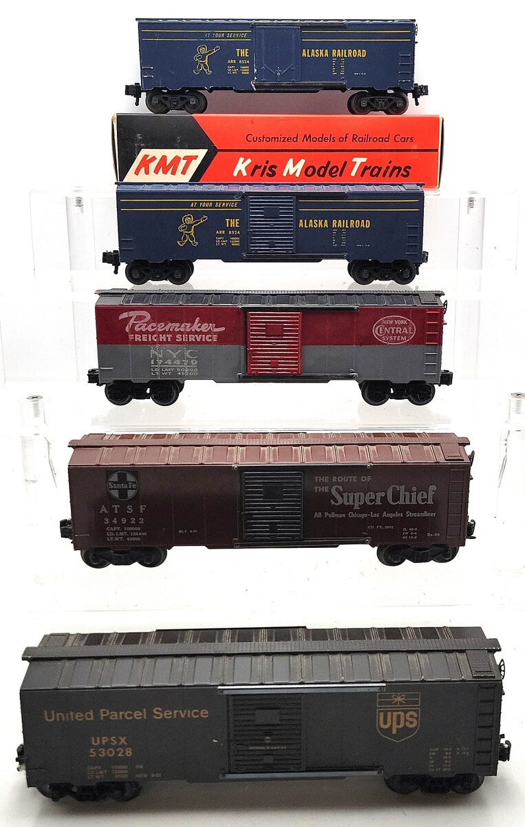 KMT & Other O Gauge Assorted Box Cars: 8524, 8524, 174479, 34922, 53028 [5] VG