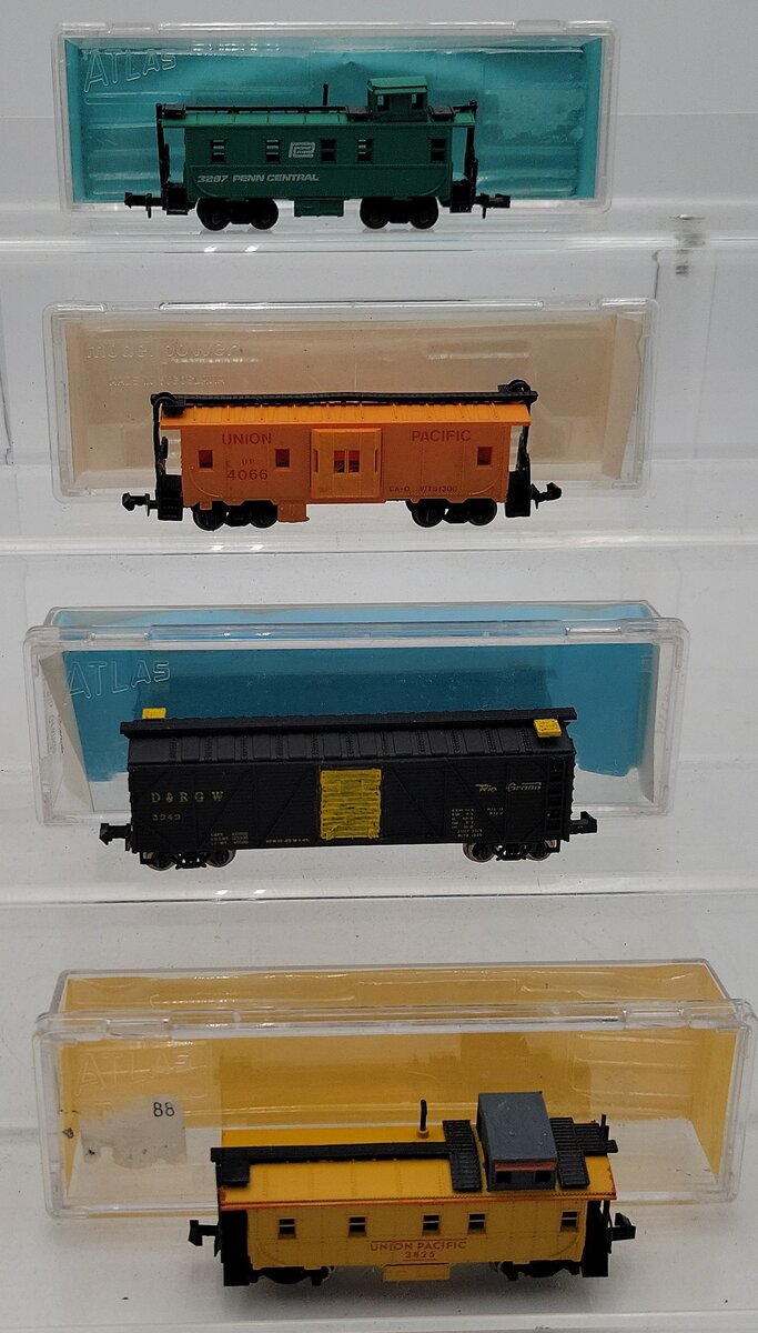 Atlas & Model Power N Scale Assorted Freight Cars #3287,4066,3825,3949 [4] LN/Box
