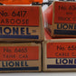 Lionel6465, 6417-50, 6362, 6561, & 6456 Vintage O Gauge Freight Cars [5]/Box