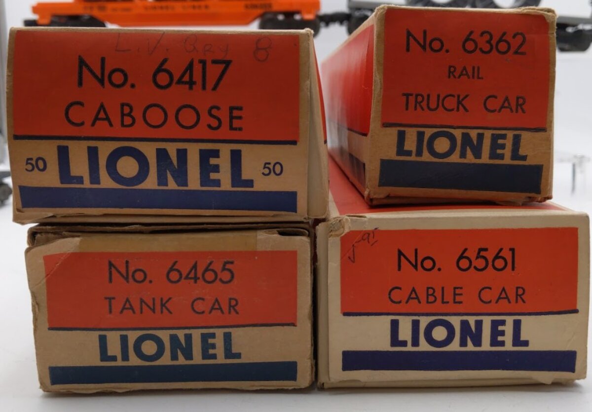 Lionel6465, 6417-50, 6362, 6561, & 6456 Vintage O Gauge Freight Cars [5]/Box