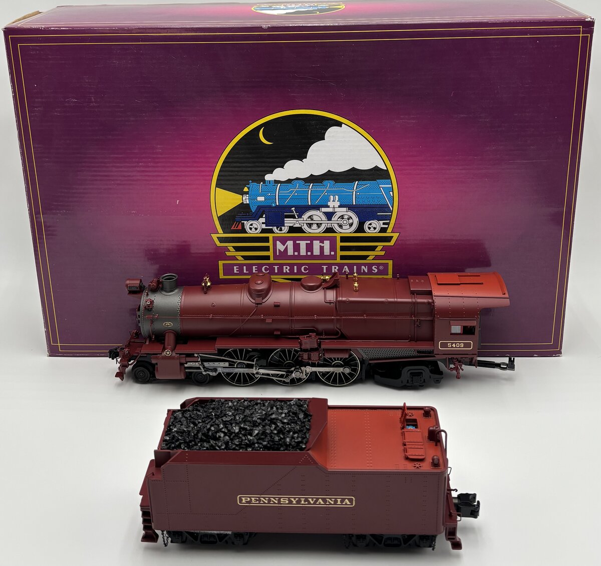 MTH 20-3469-1 O Pennsylvania 4-6-2 K-4S Steam Locomotive & Tender w/PS3 #5409 EX/Box