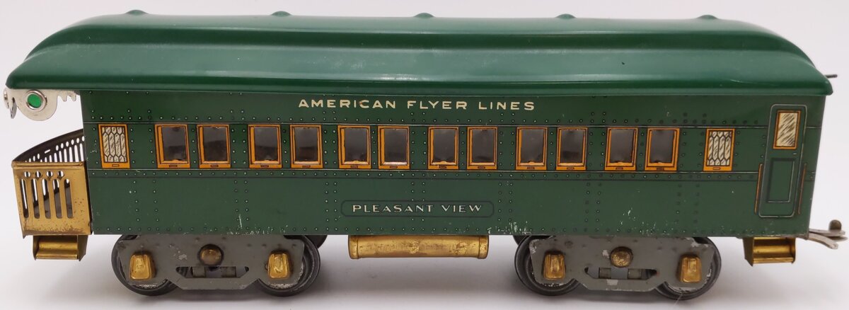 American Flyer 4142 Vintage Standard Gauge Green Pleasant View Observation Car VG