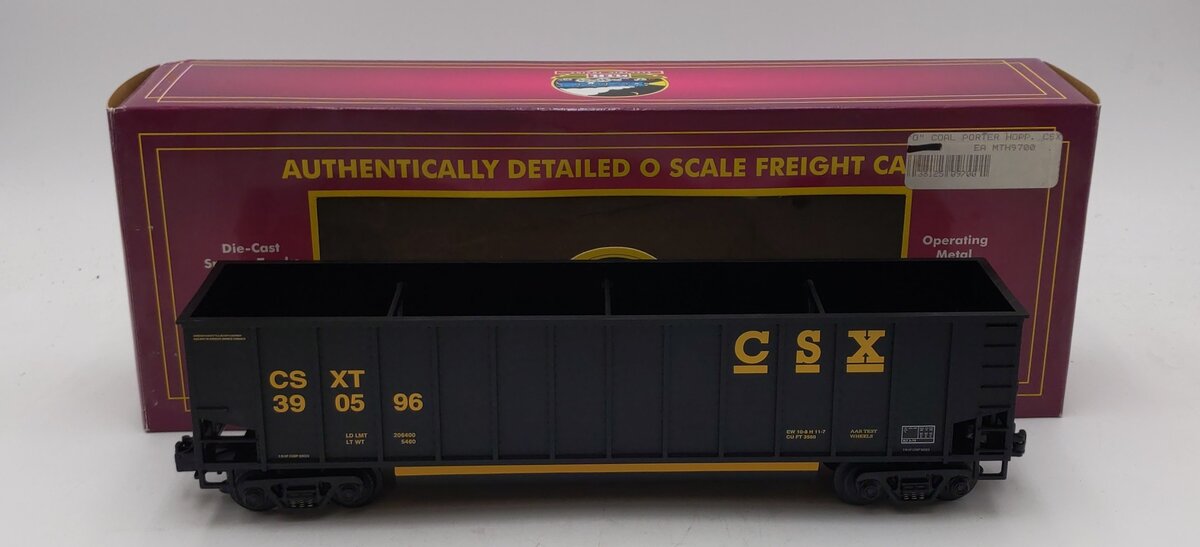 MTH 20-9700L O Gauge CSX Coal Porter Hopper #390596 NIB