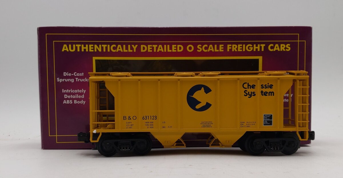 MTH 20-97102 O Gauge Baltimore & Ohio Chessie PS2 Covered Hopper #631123 NIB