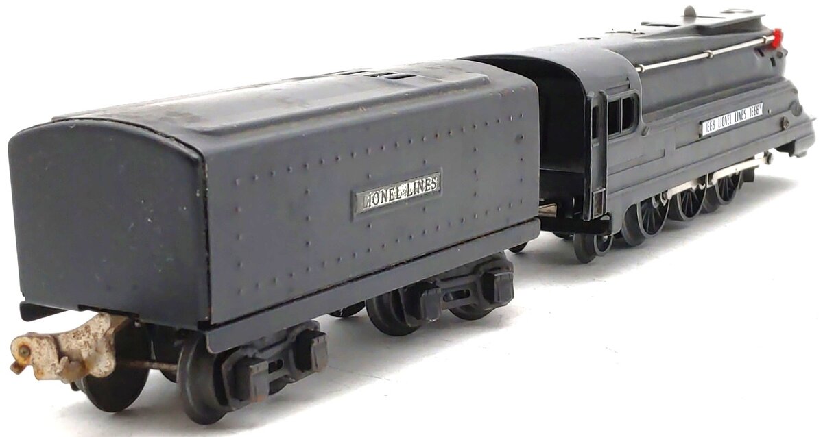 Lionel 1668 Vintage O 2-6-2 Lionel Lines Black Torpedo Steam Locomotive & Tender VG