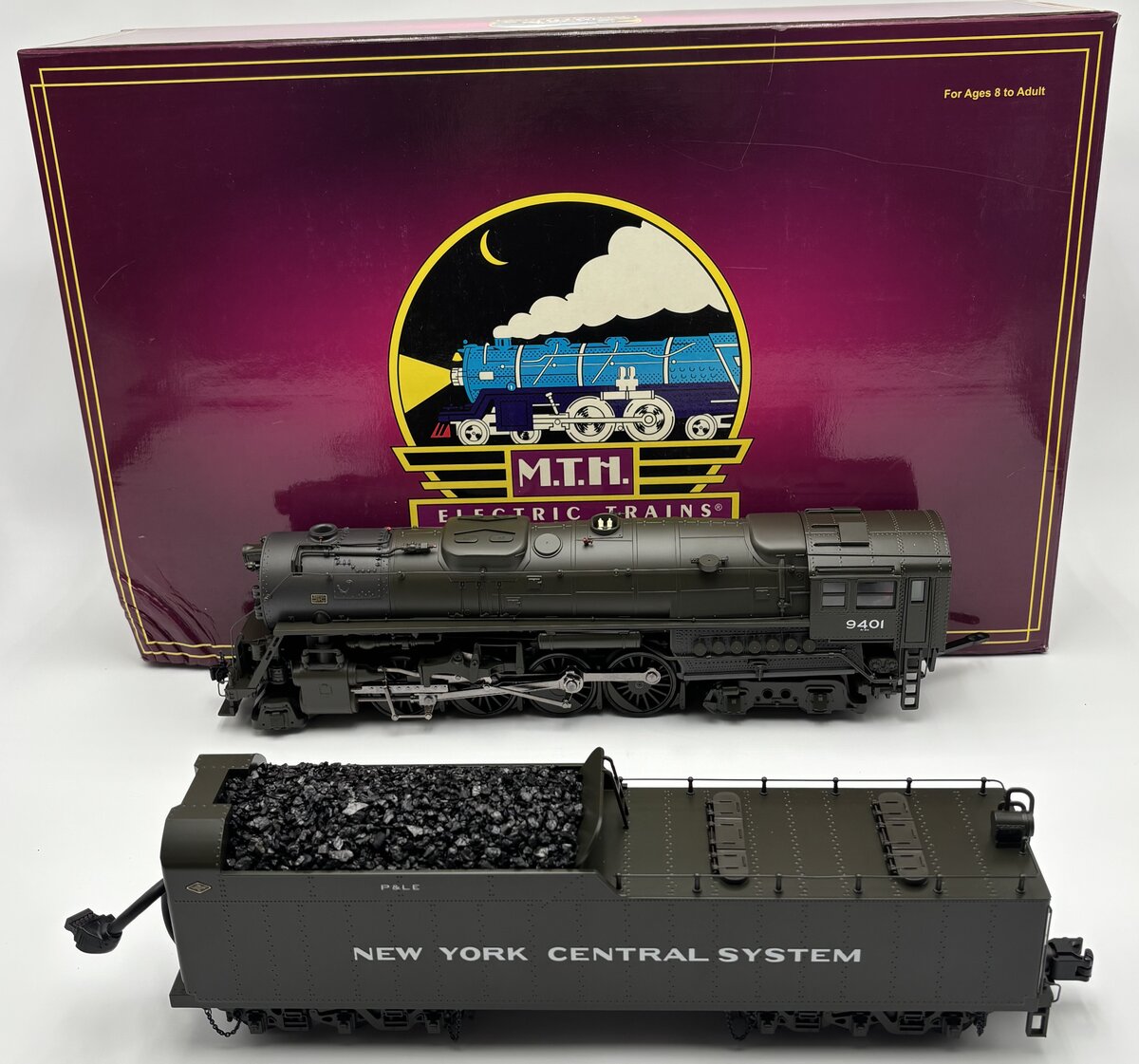 MTH 20-3128-1 NYC 2-8-4 Berkshire Steam Locomotive & Tender w/PS2 #9401 LN/Box