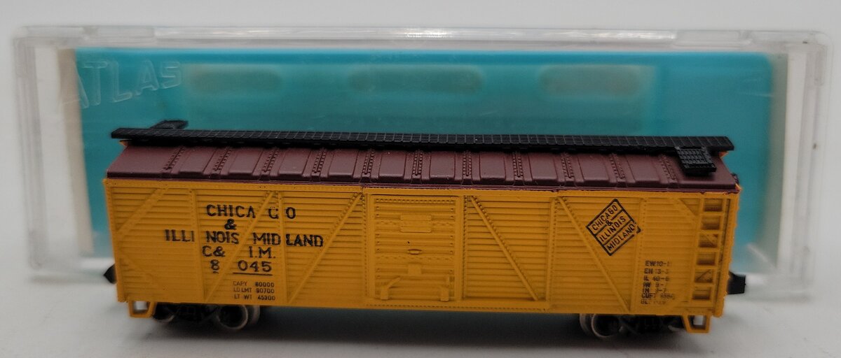 Atlas N Scale Chicago & Illinois Midland Wood Box Car #8045 LN/Box