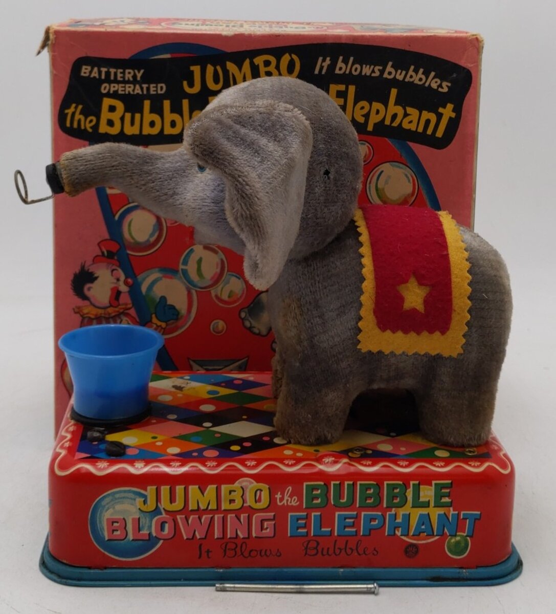 E.T. Co VINTAGE Jumbo the Bubble Blowing Elephant/Box