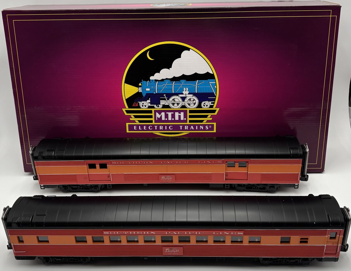 MTH 20-69217 O SP 70' Streamlined Baggage/Coach 2-Car Passenger Set (Set of 2) LN/Box