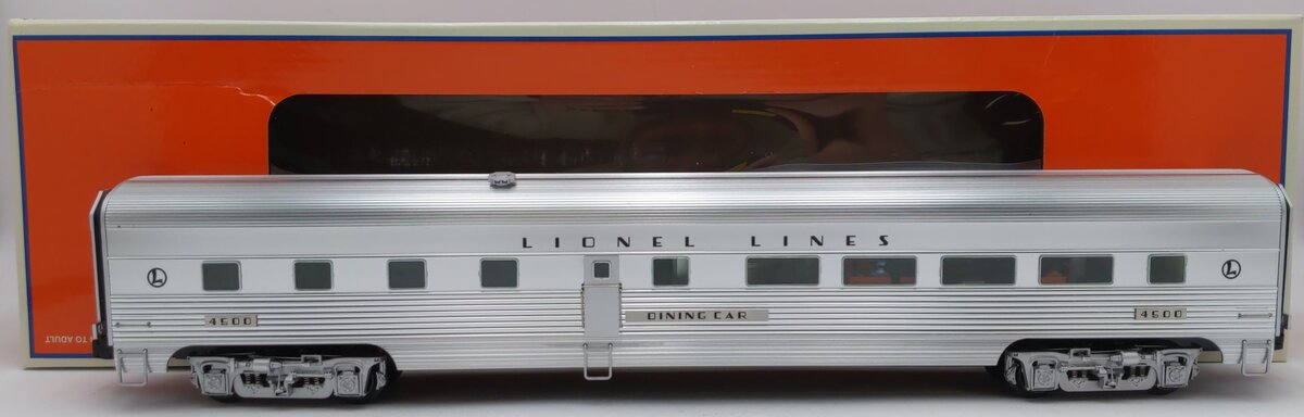 Lionel 2527210 O Lionel Lines 18'' Aluminum SS Diner Car #4500 LN/Box
