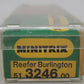 Minitrix 3246 N Scale Burlington Reefer Car #67170 EX/Box