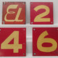 Metal Signs-Red & White  (4) VG