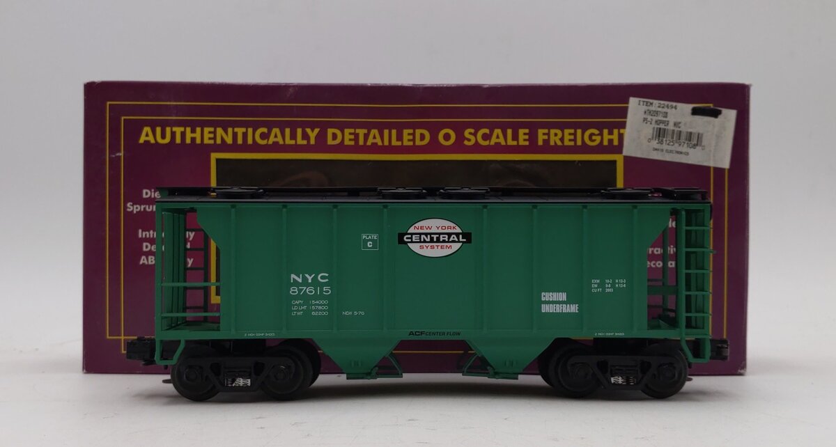 MTH 20-97108 O Gauge New York Central 2 Bay Hopper #87615 NIB