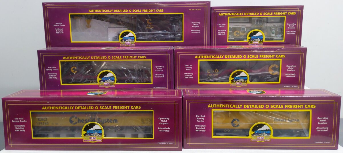 MTH 20-90012 O Gauge Chessie System Premier Freight 6-Car Set NIB