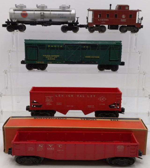 Lionel 6476, 6425, 3356, 6462-125 & 6457 O Gauge Vintage Freight Cars [5] VG/Box