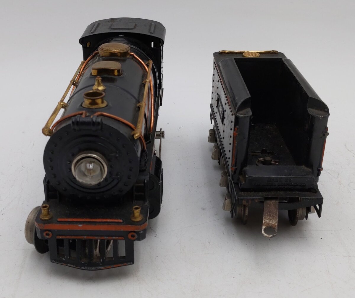 Lionel 258 Vintage O Scale Prewar Tinplate 2-4-0 Steam Locomotive and Tender VG
