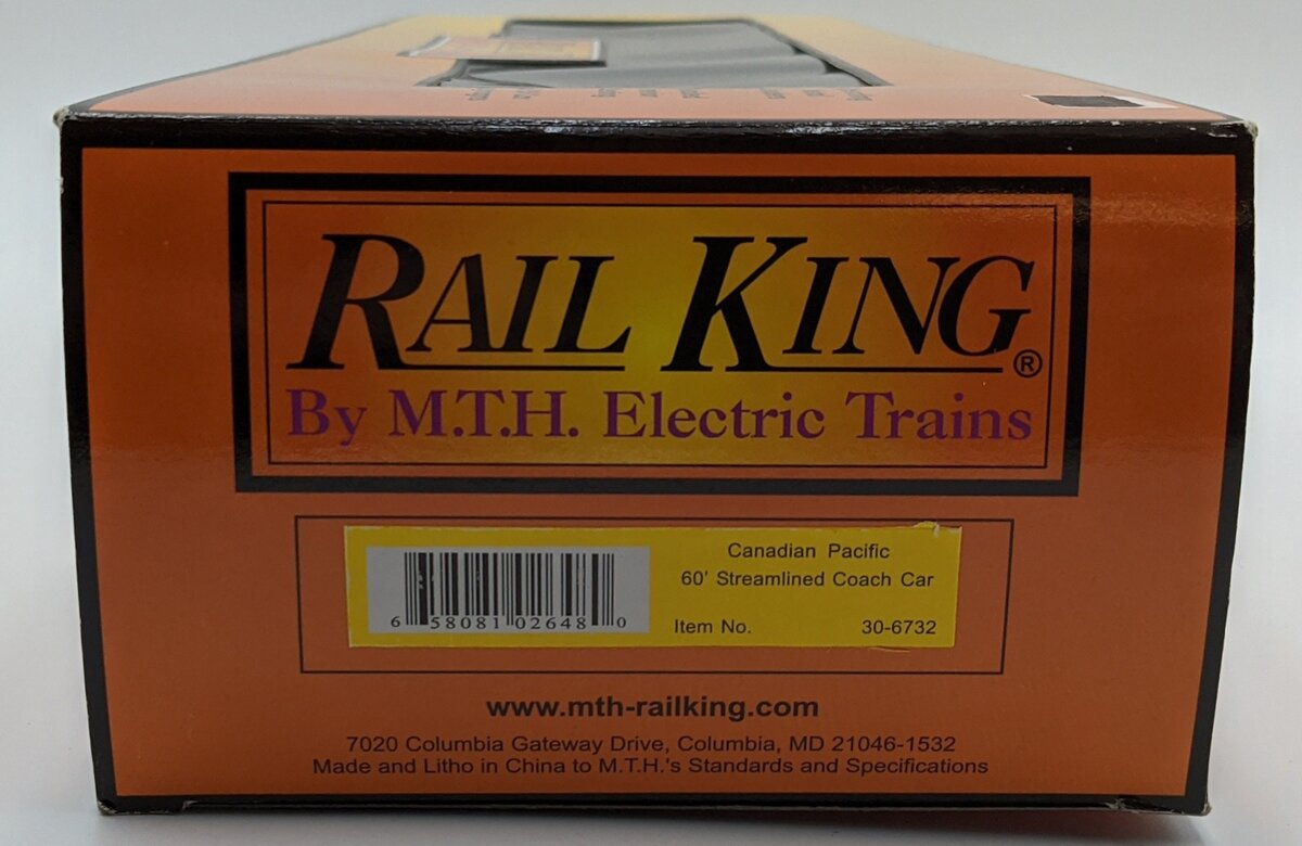 MTH 30-6732 O Canadian Pacific 60' Streamlined ABS Passenger Coach #2100 EX/Box