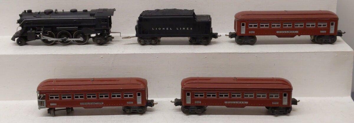 Lionel 140W Vintage O Prewar Set: 224/2224W, 2642, 2643 VG