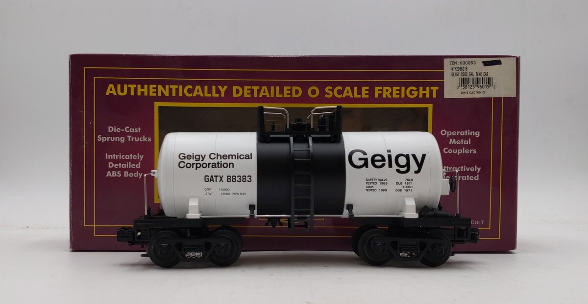 MTH 20-96015 O Gauge Geigy 8,000 Gallon Tank Car #88383 NIB