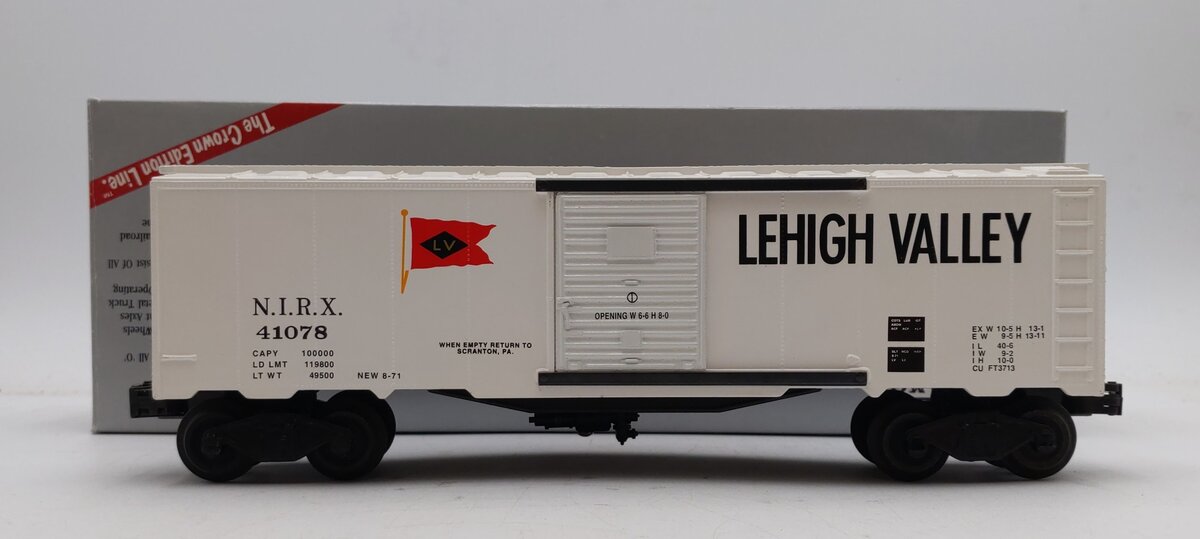 Williams 3220 O Gauge Lehigh Valley Boxcar #41078 NIB