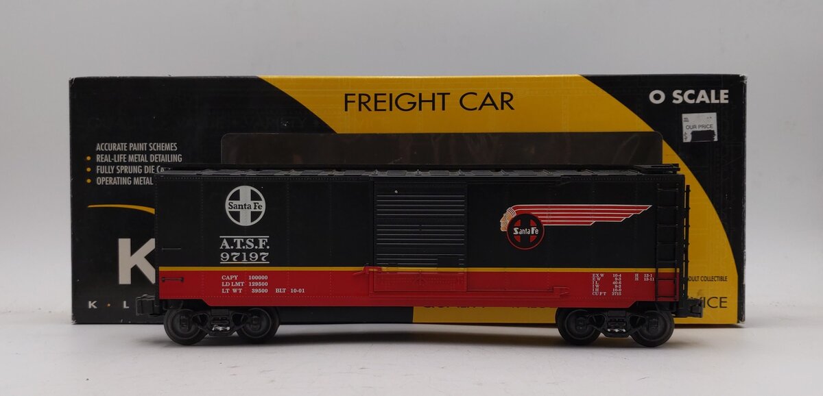 K-Line K761-1051 O Gauge Santa Fe Black Boxcar #97197 LN/Box